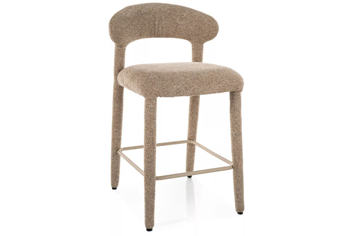 Chaise de bar entièrement en tissu avec dossier Mila