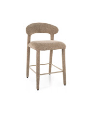 Chaise de bar entièrement en tissu avec dossier Mila