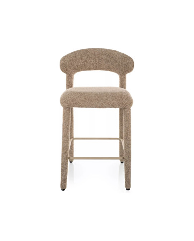Chaise de bar entièrement en tissu avec dossier Mila