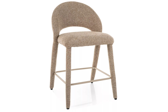 Chaise de bar entièrement en tissu avec dossier Flo