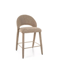 Chaise de bar entièrement en tissu avec dossier Flo