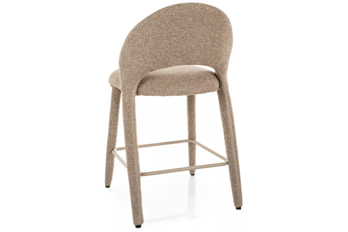 Chaise de bar entièrement en tissu avec dossier Flo