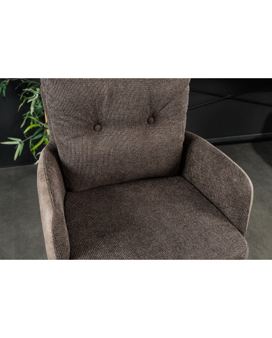 Chaise de bar pivotante 360° avec accoudoirs velours taupe GASPARD