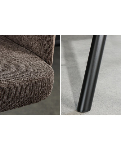 Chaise de bar pivotante 360° avec accoudoirs velours taupe GASPARD