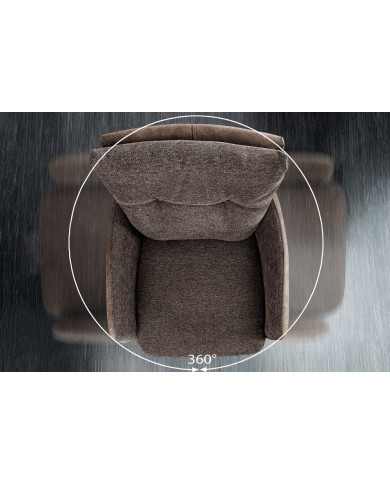 Chaise de bar pivotante 360° avec accoudoirs velours taupe GASPARD