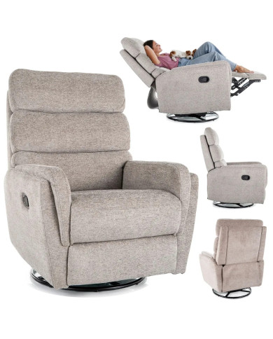 Fauteuil Inclinable Pivotant 360° manuel Argos Raven Beige | Seul Point d'Essai Régional