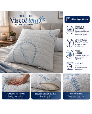 Oreiller Mémoire de Forme Pro ViscoFleur -