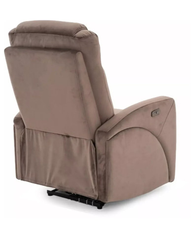 Fauteuil Inclinable Électrique Velours Cappuccino - SERENO Velvet | Confort & USB