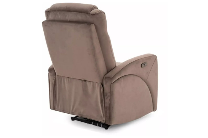 Fauteuil Inclinable Électrique Velours Cappuccino - SERENO Velvet | Confort & USB