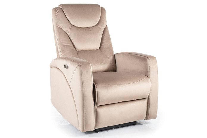 Fauteuil Inclinable Électrique Velours Beige - SERENO Velvet | Confort & USB