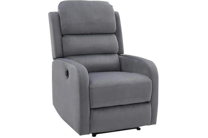 Fauteuil Relax Électrique ZENITH - Massage Chauffant & Velours Gris