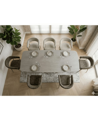 Table à Manger Extensible Céramique Travertin INFINITY 160-240 cm