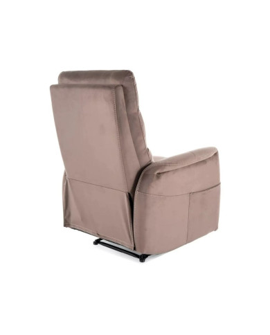 Fauteuil Relax Électrique Massant ELEGANCE - Tissu Velvet Cappuccino