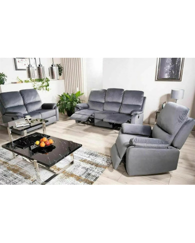 Canapé Relax 3 Places HORIZON Famille - Grand Couchage 140x200cm