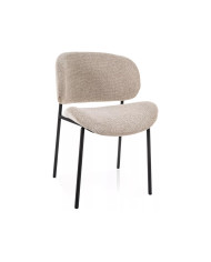 Chaise design tissu texturé & pieds métal noir KISO