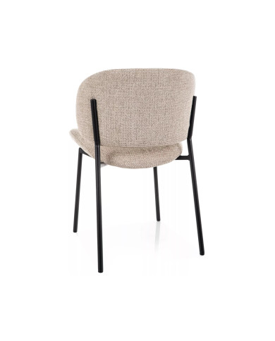 Chaise design tissu texturé & pieds métal noir KISO