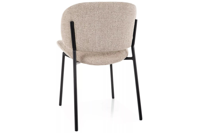 Chaise design tissu texturé & pieds métal noir KISO