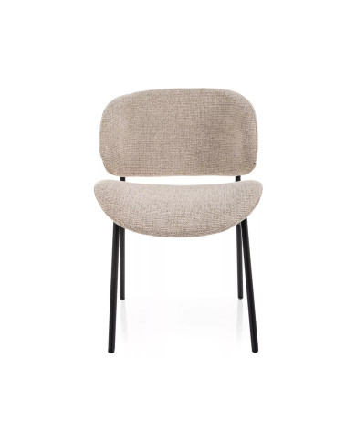 Chaise design tissu texturé & pieds métal noir KISO