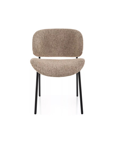 Chaise design tissu texturé & pieds métal noir KISO