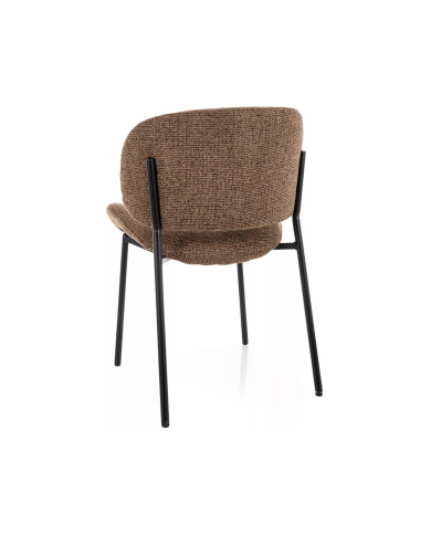 Chaise design tissu texturé & pieds métal noir KISO