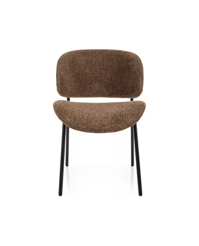 Chaise design tissu texturé & pieds métal noir KISO