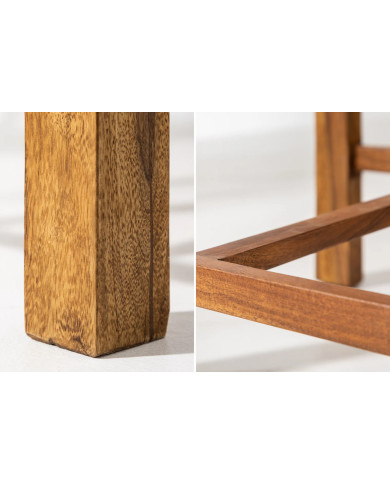 Chaise à Dossier Haut en Bois de Sheesham massif et assise en microfibre Maka™ II