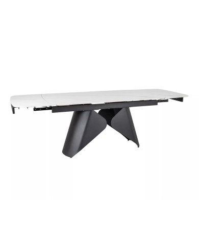 Table Extensible Céramique ARMANDO 160-240cm (Noir/Blanc)