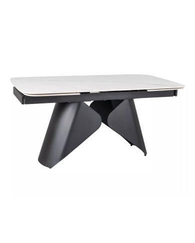 Table Extensible Céramique ARMANDO 160-240cm (Noir/Blanc)