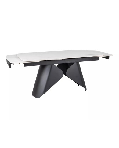 Table Extensible Céramique ARMANDO 160-240cm (Noir/Blanc)