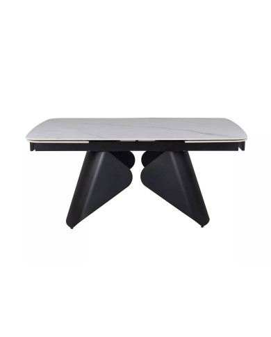 Table Extensible Céramique ARMANDO 160-240cm (Noir/Blanc)