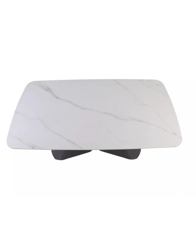 Table Extensible Céramique ARMANDO 160-240cm (Noir/Blanc)
