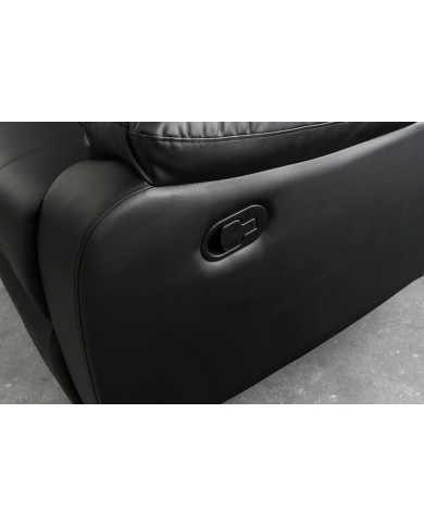 Fauteuil de cinéma 2 places relax cuir écologique noir Cannes 2