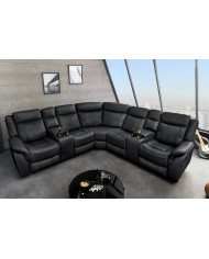 Fauteuil de cinéma 5 places relax cuir écologique noir Cannes 5