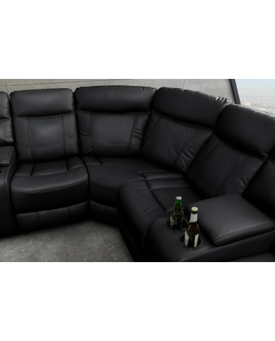 Fauteuil de cinéma 5 places relax cuir écologique noir Cannes 5