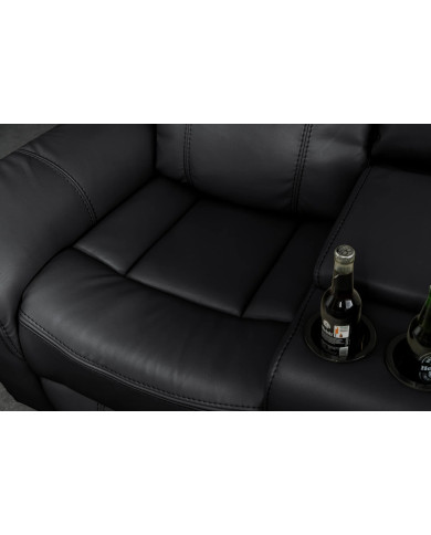 Fauteuil de cinéma 5 places relax cuir écologique noir Cannes 5