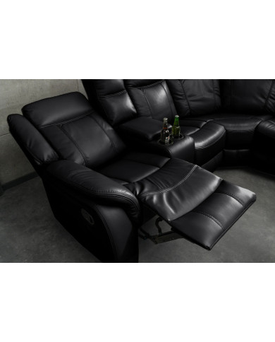 Fauteuil de cinéma 5 places relax cuir écologique noir Cannes 5