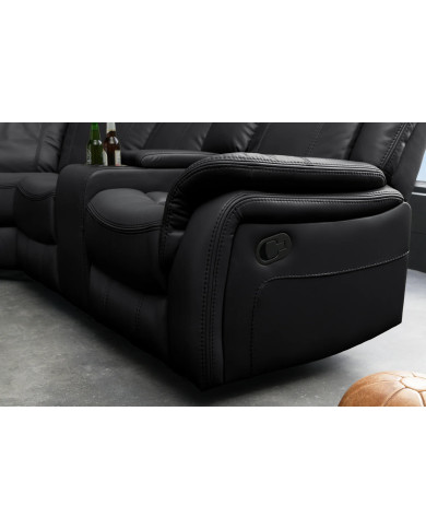 Fauteuil de cinéma 5 places relax cuir écologique noir Cannes 5