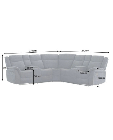 Fauteuil de cinéma 5 places relax cuir écologique noir Cannes 5