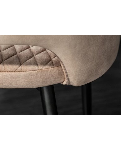 Chaise avec accoudoirs en velours à matelassage décoratif PARIS