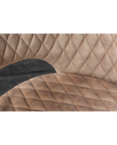 Chaise avec accoudoirs en velours à matelassage décoratif PARIS