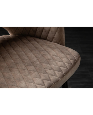 Chaise avec accoudoirs en velours à matelassage décoratif PARIS
