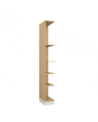 Bibliothèque latérale droite ouverte avec 5 étagères 30 cm blanc brillant Ambiance