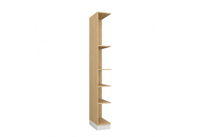 Bibliothèque latérale droite ouverte avec 5 étagères 30 cm blanc brillant Ambiance