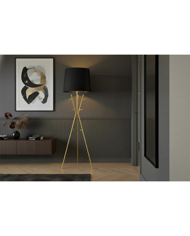 Lampadaire Portant DRESS-CODE 175cm Or et Noir | Mobili & Co