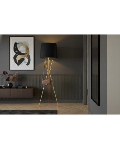 Lampadaire Portant DRESS-CODE 175cm Or et Noir | Mobili & Co