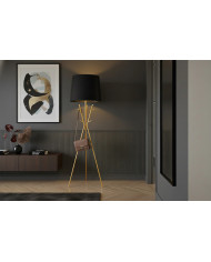 Lampadaire Portant DRESS-CODE 175cm Or et Noir | Mobili & Co