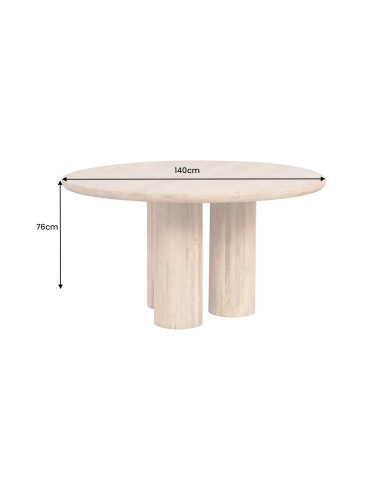 Table Ronde BAOBAB Ø 140cm Manguier Massif | Mobili & Co Annonay