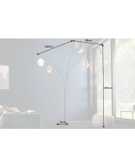 Lampadaire avec 5 bras orientables base en marbre noir 205 cm Lumina 5