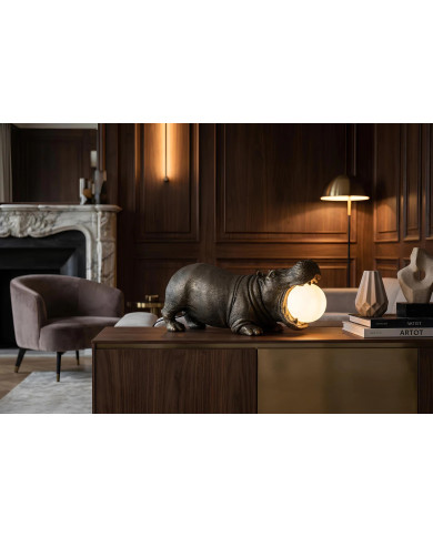 Lampe de Table Industrielle STUDIO Noir & Argent 40cm