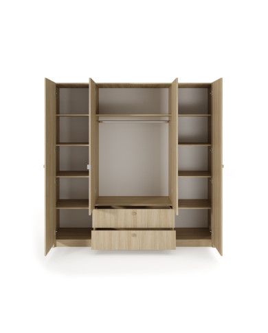 Armoire KYOTO 213 cm Japandi | Bois Clair & Bords Arrondis | Mobili & Co